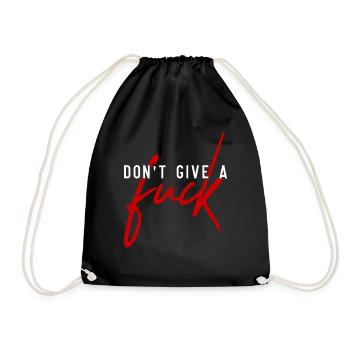 Don't give a fuck - fuck it - Drawstring Bag - black - Front