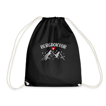 Bergdoktor Berg Apres Ski Skifahren Geschenk - Turnbeutel - Schwarz - Vorne