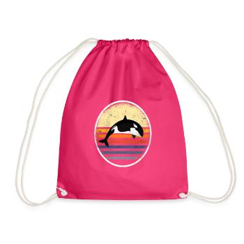 Orcas - Drawstring Bag - fuchsia - Front