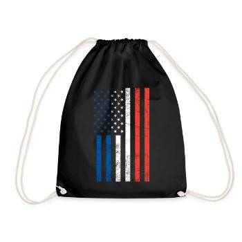 Drapeau français américain - Sac de sport léger - noir - Devant