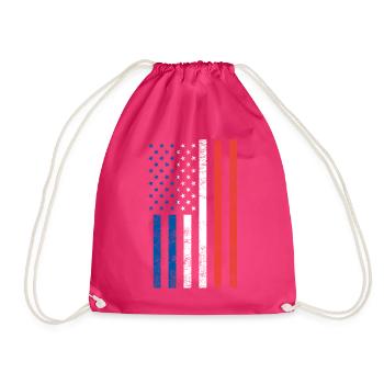 American French flag - Drawstring Bag - fuchsia - Front