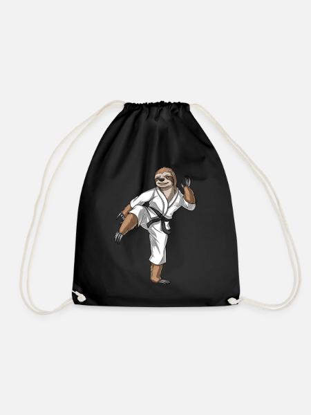 Faultier Karate - Turnbeutel - Schwarz