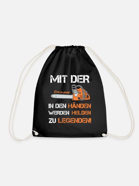 Motorsägen Legende Spruch Sägen Wald Holz Forst - Turnbeutel - Schwarz