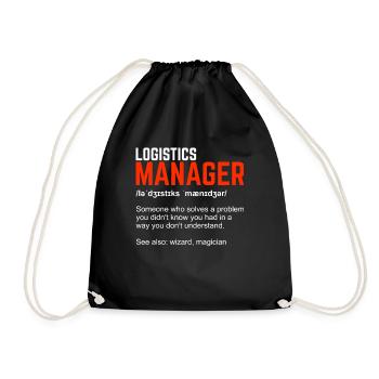 Logistics manager logistics manager gift - Drawstring Bag - black - Front