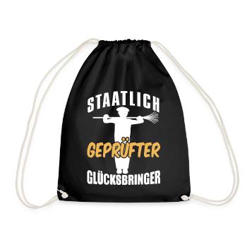 Staatlich Geprüfter Glücksbringer - Turnbeutel - Schwarz - Vorne