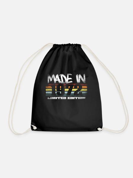 Made In 1972 Limited Edition - Zum 48. Geburtstag - Turnbeutel - Schwarz