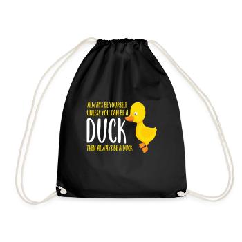 Ente - Turnbeutel - Schwarz - Vorne