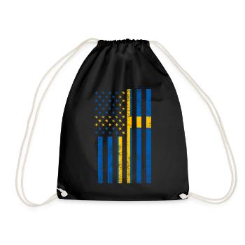 Drapeau USA Suède - Sac de sport léger - noir - Devant