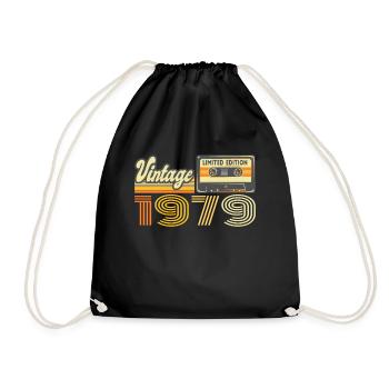 Vintage 1979 Cassette Mixtape - 41e anniversaire - Sac de sport léger - noir - Devant