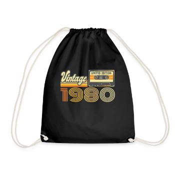 Vintage 1980 Cassette Mixtape - 40e anniversaire - Sac de sport léger - noir - Devant