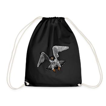 Falconry bird of prey gift for falcon friends - Drawstring Bag - black - Front