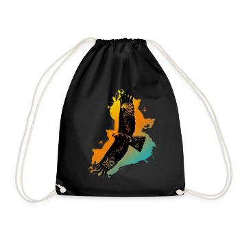 Falconer with falcon gift for falcon friends - Drawstring Bag - black - Front