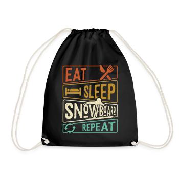 Eat Sleep Snowboard Repeat - Snowboarder - Sac de sport léger - noir - Devant