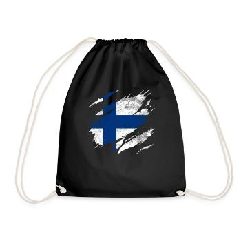 Drapeau de la Finlande - Sac de sport léger - noir - Devant