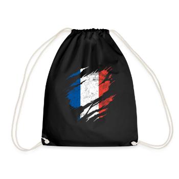 France flag - Drawstring Bag - black - Front