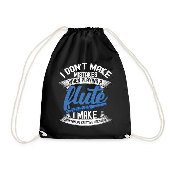 Flutist Perfect Flute Aerophone Gift Flute - Drawstring Bag - black - Front