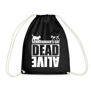 Schrödinger cat dead or alive - Drawstring Bag - black - Front