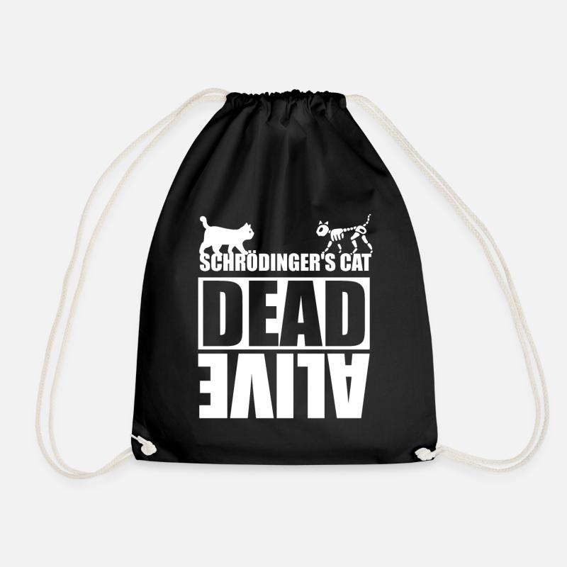 Schrödinger cat dead or alive - Drawstring Bag - black