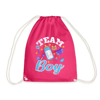 Team Boy Gender Reveal Baby Party - Turnbeutel - Fuchsia - Vorne