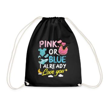 Gender Reveal Baby Party - Drawstring Bag - black - Front