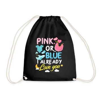 Fête de bébé révélée par le sexe rose ou bleu - Sac de sport léger - noir - Devant