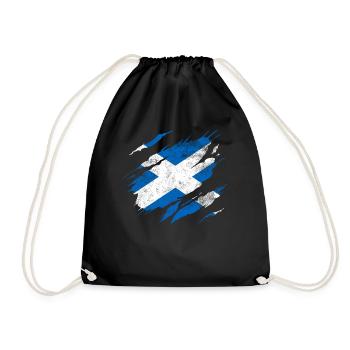 Scotland flag - Drawstring Bag - black - Front