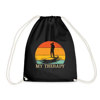 Stand Up Paddle Therapie SUP - Turnbeutel - Schwarz - Vorne
