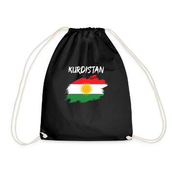 Kurdistan kurdisch Fahne Flagge - Turnbeutel - Schwarz - Vorne