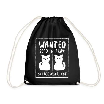 Schrödinger cat dead or alive - Drawstring Bag - black - Front
