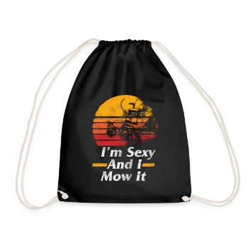 Chemise de tondeuse à gazon vintage je suis sexy et je la tondre - Sac de sport léger - noir - Devant