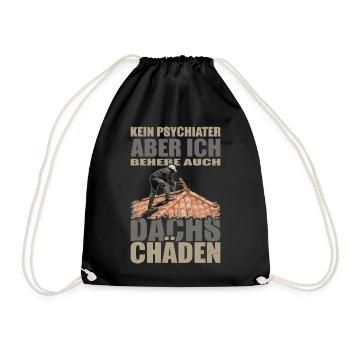 Dachdecker Geschenk - Turnbeutel - Schwarz - Vorne