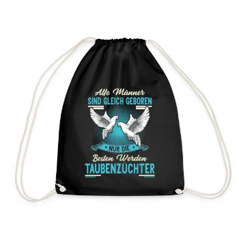Taubenzüchter Taube Tauben Vogel Geschenkidee - Turnbeutel - Schwarz - Vorne