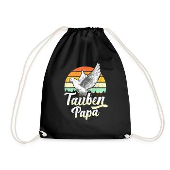 Taubenzüchter Papa Brieftauben Tauben Geschenk - Turnbeutel - Schwarz - Vorne