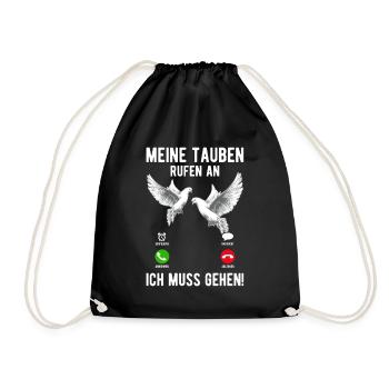 Taubenzüchter Tauben Vogel Anruf Geschenk - Turnbeutel - Schwarz - Vorne