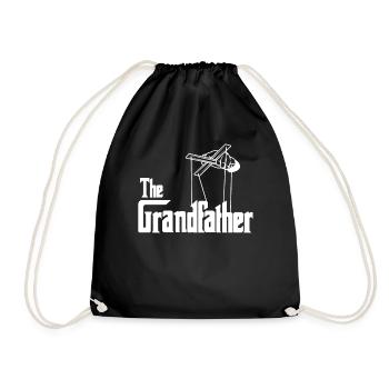 The Grandfather the Godfather Grandpa Grandfather Lustig - Drawstring Bag - black - Front