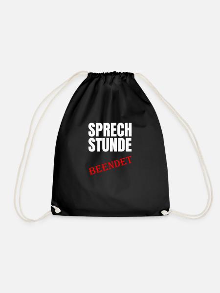 Sprechstunde beendet Humorvoller Spruch für Büro - Turnbeutel - Schwarz