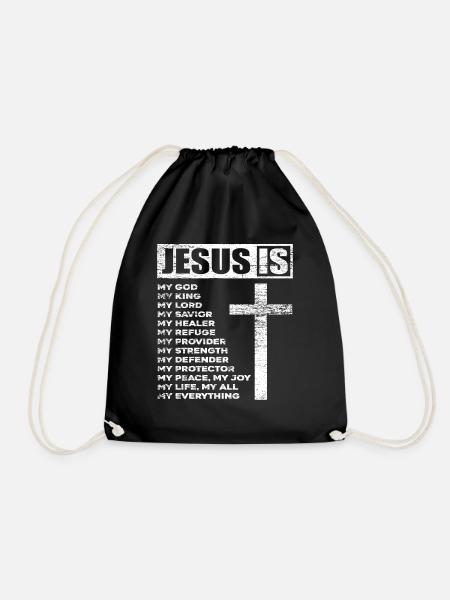 Jesus god - Drawstring Bag - black