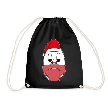 Weihnachts-Baby Ei - Turnbeutel - Schwarz - Vorne