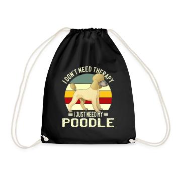 Juste besoin de mon cadeau de race de chien caniche caniche - Sac de sport léger - noir - Devant