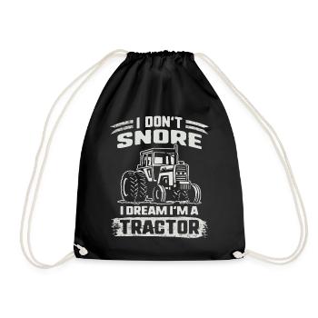 Chemise de ronflement Je ne ronfle pas Je rêve que je suis un tracteur - Sac de sport léger - noir - Devant