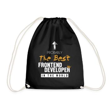 Best Frontend Developer World Developer Coder - Turnbeutel - Schwarz - Vorne