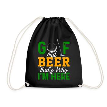 Golf golf club golfer golfer gift - Drawstring Bag - black - Front