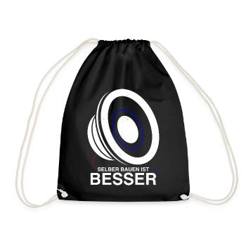 Lautsprecher selber bauen Bass Hifi Geschenk Box - Turnbeutel - Schwarz - Vorne