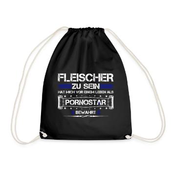 FLEISCHER ZU SEIN... - Turnbeutel - Schwarz - Vorne