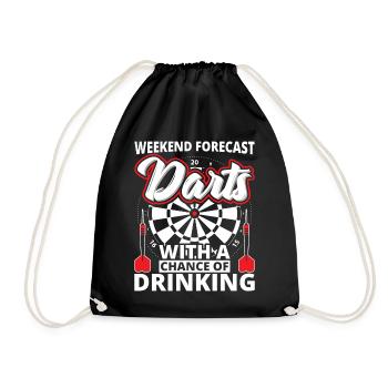 Dartboard - darts - Drawstring Bag - black - Front