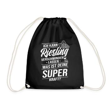 Riesling Wein - Turnbeutel - Schwarz - Vorne