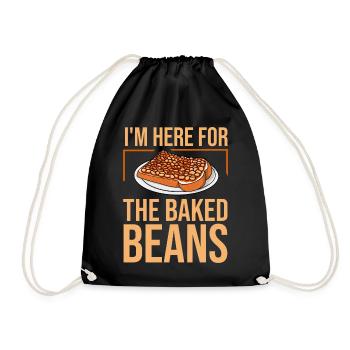 Baked Beans Funny baked beans - Drawstring Bag - black - Front