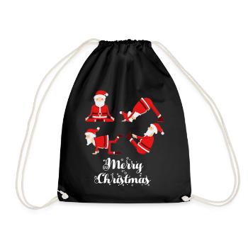 Yoga Christmas Fitness - Drawstring Bag - black - Front