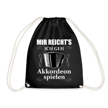 Akkordeon Akkordeonspieler Spruch Geschenk - Turnbeutel - Schwarz - Vorne