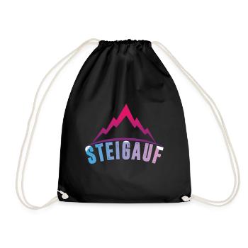 Bergsteiger Wanderer Bekleidung - Turnbeutel - Schwarz - Vorne